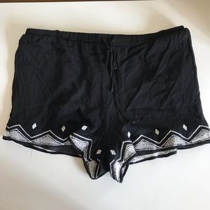Black Tribal Flowy Shorts